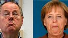 Rivalové. Kancléřka Angela Merkelové (CDU) a Peer Steinbrück (SPD) na kombinovaném snímku agentury Reuters.