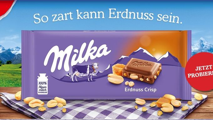 Nové logo se objeví poprvé u čokolády s arašídy.