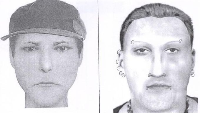 Vlevo je portrét muže z případu v Řevnicích, napravo pak údajný pachatel z Tuchoměřic.