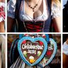 Návštěvnice Oktoberfestu v typických, bavorských dirndl šatech