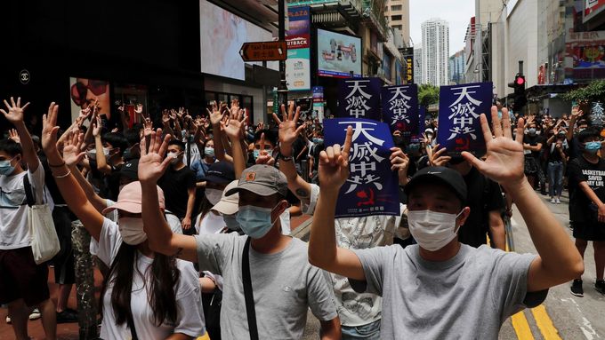 Demonstrace v Hongkongu.