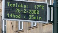 Dopravní teploměr v centru Prahy naměřil během úterního dne dokonce 17 °C.