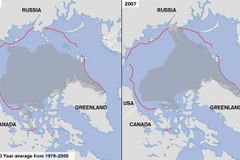Na Arktidě zmizelo čtrnáct Českých republik ledu