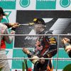 VC Malajsie - Button, Vettel, Heidfeld