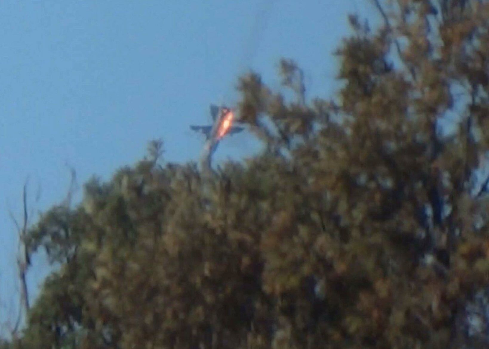 Sestřelené ruské letadlo na syrsko-turecké hranici.