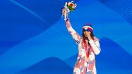 Martina Sáblíková s bronzovou medailí za třetí místo v závodě rychlobruslařek na 5000 m na ZOH v Pekingu 2022