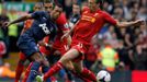 Lucas a Nani v utkání Liverpool - United