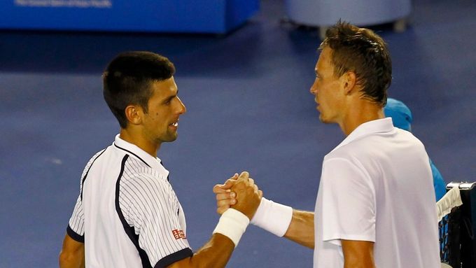 Novak Djokovič a Tomáš Berdych po čtvrtfinále.