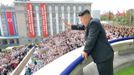 North Korea's leader Kim Jong-un attends a parade of the Worker-Peasant Red Guards and a mass rally in Pyongyang September 9, 2013 in celebration of the 65th anniversary