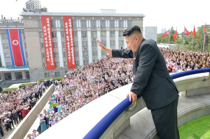 North Korea's leader Kim Jong-un attends a parade of the Worker-Peasant Red Guards and a mass rally in Pyongyang September 9, 2013 in celebration of the 65th anniversary