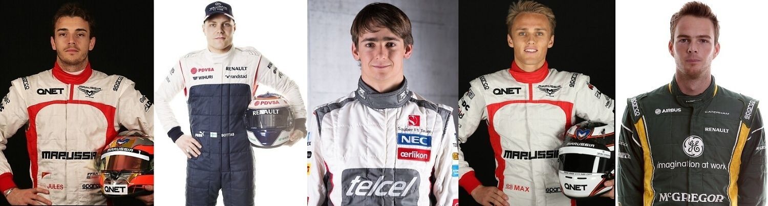 Formule 1: Jules Bianchi, Valteri Bottas, Esteban Gutiérrerez, Max Chilton a Giedo van der Garde