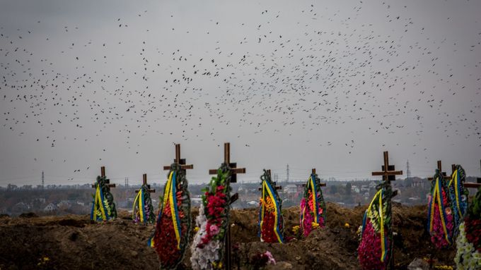 Pohřebiště v Donbasu.