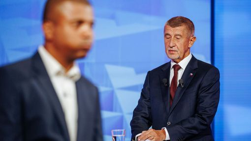 Televizní debata Andreje Babiše a Petra Fialy na TV Nova.