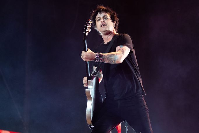 Snímek z koncertu Green Day na festivalu Rock for People.