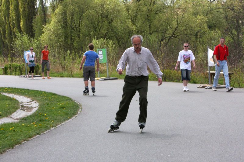 Jaroslav Lobkowicz poprvé na bruslích