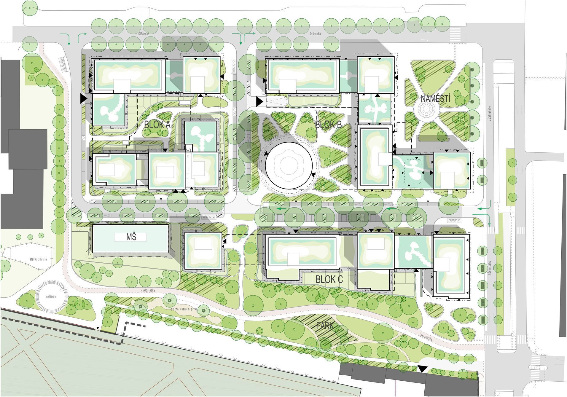 Centrum Nového Žižkova vizualizace