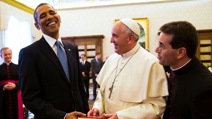 Papež František s americkým prezidentem Barackem Obamou