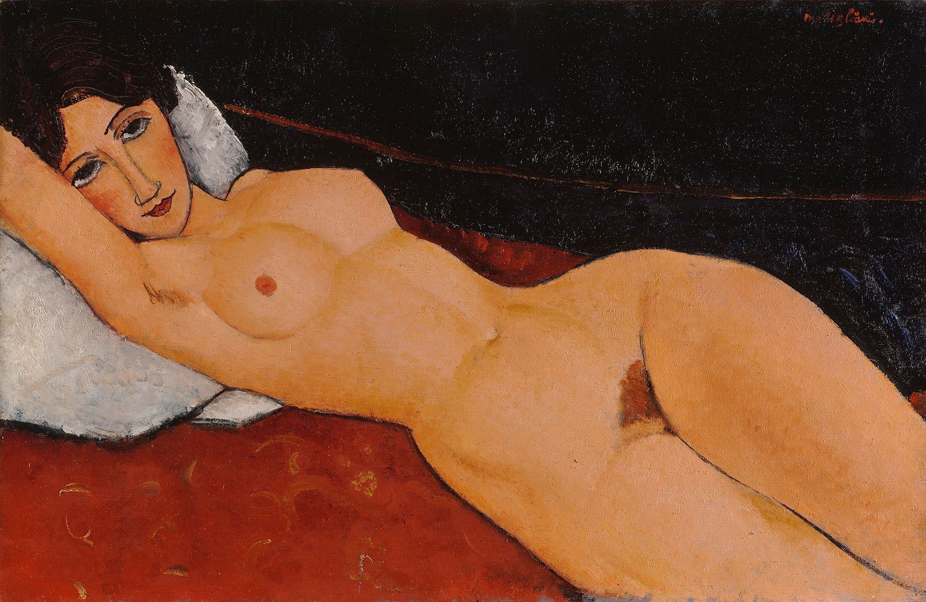 Amedeo Modigliani: Nahá žena opřená o polštář