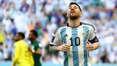 Lionel Messi po neuznaném gólu v zápase Argentina - Saúdská Arábie na MS 2022
