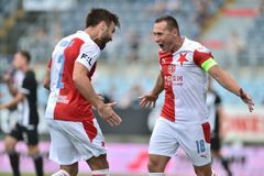 Budějovice - Slavia 0:6. Sešívaní začali ligu ve velkém stylu, Tecl vstřelil hattrick