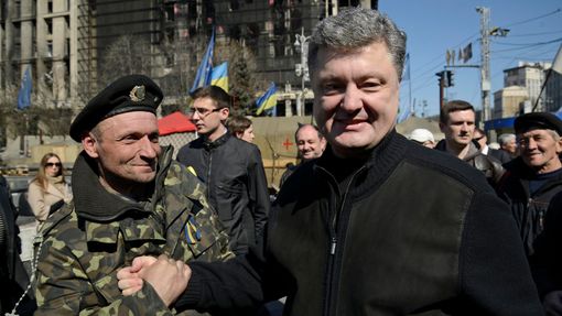 Petro Porošenko na kyjevském Majdanu.