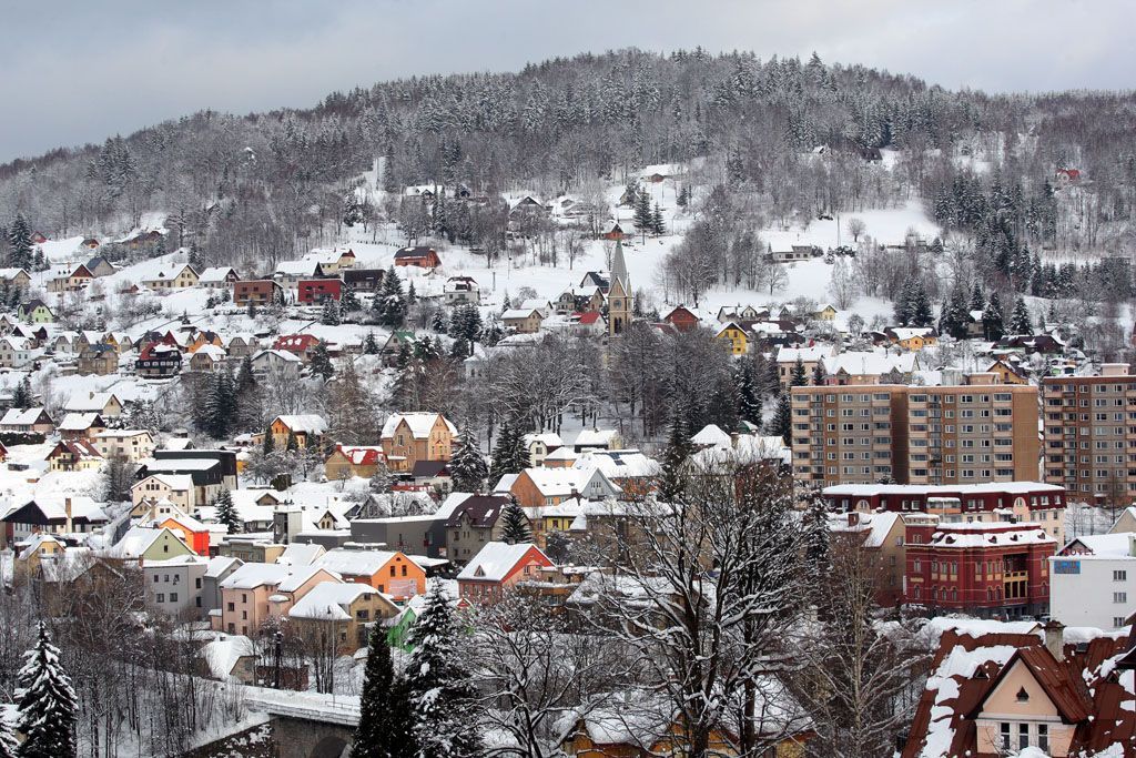 Sníh v Tanvaldu i jinde