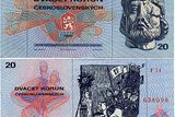 Listopad 1989 přežily i dvě "novější" bankovky ze začátku 70. let. Tato dvacetikoruna s Janem Žižkou platila dvacet let (1971-1991).