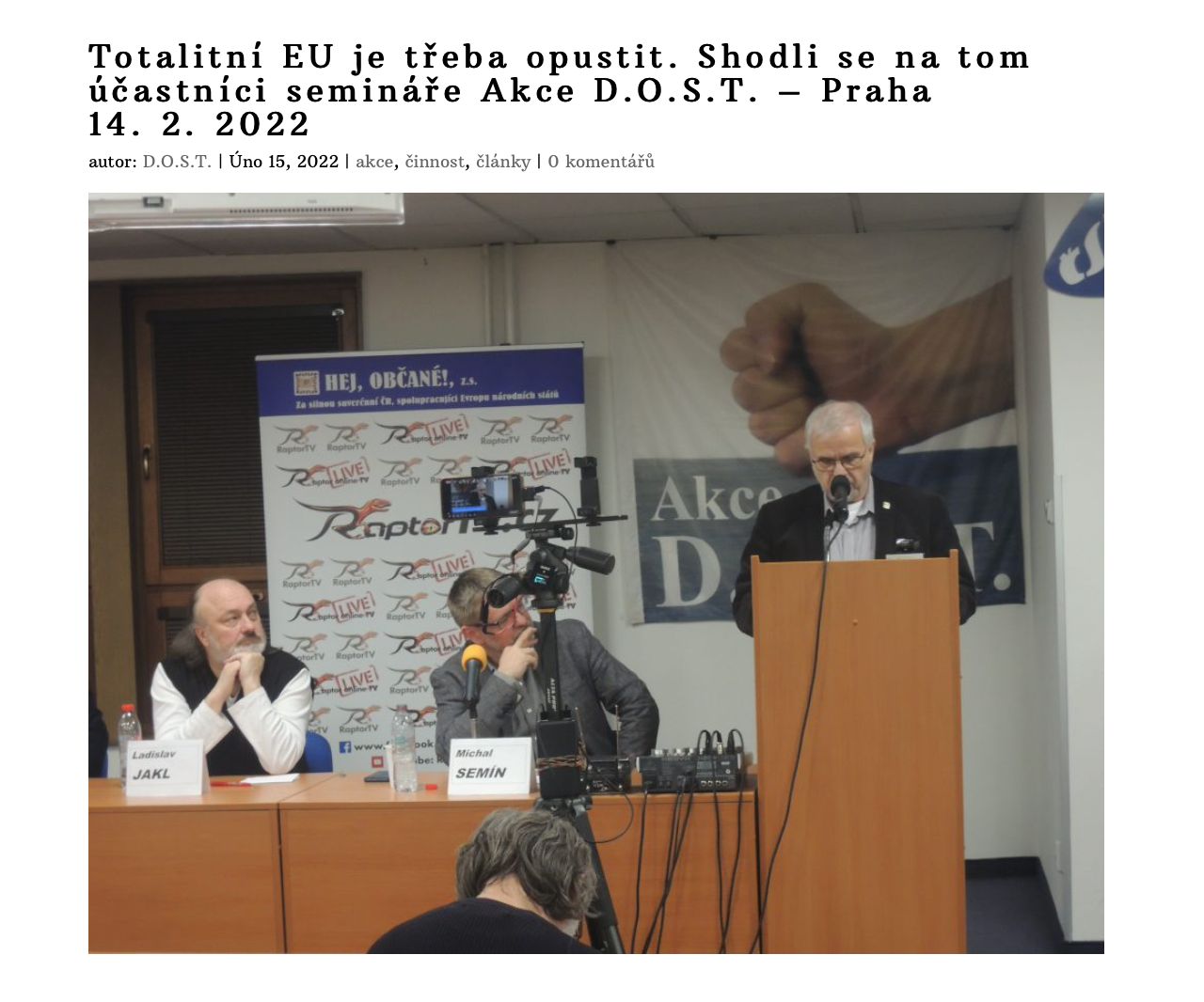 Petr Drulák se zúčastnil konference, která požadovala vystoupení z "totalitní EU".