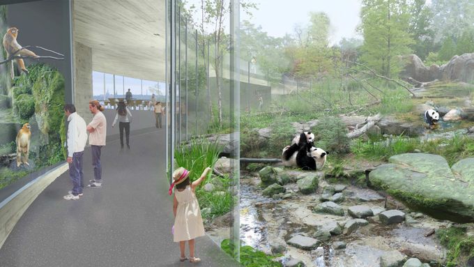 Vizualizace pandária v trojské zoo.
