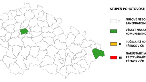Koronavirová situace v českých krajích k 10. 8. 2020.