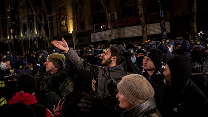Protesty v Gruzii.