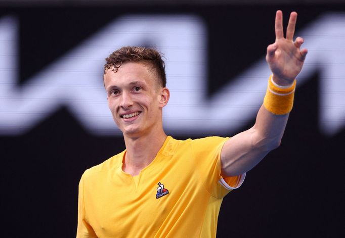 Jiří Lehečka v osmifinále Australian Open 2023.