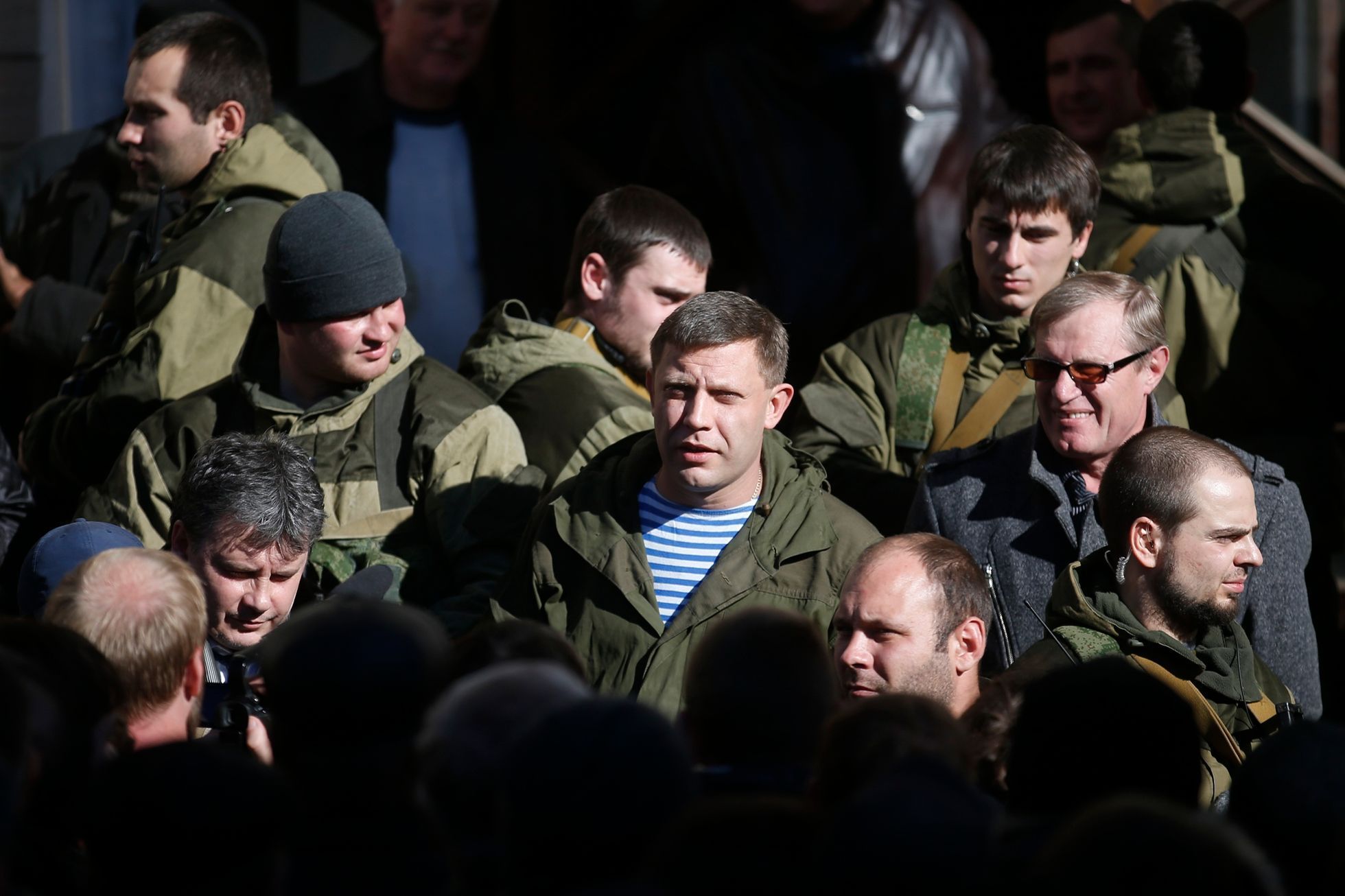 Zakharchenko, separatist leader of the self-proclaimed Donetsk People's Republic, visits the Kholodnaya Balka mine in Makiivka