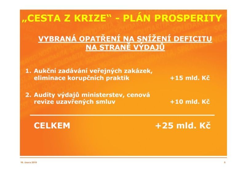 Plán ČSSD na stabilizaci veřejných rozpočtů