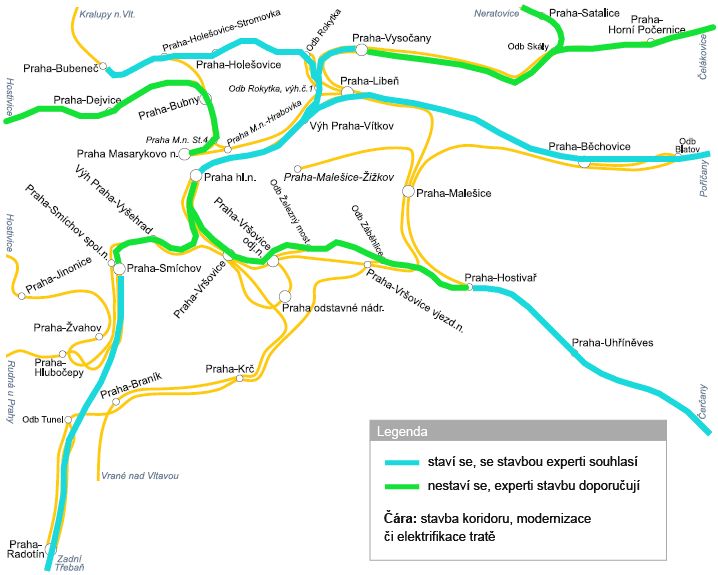 Železnice mapa Praha