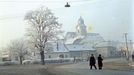 Město Fiľakovo na jižním Slovensku v roce 1961