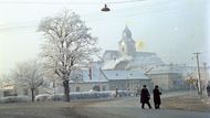 Město Fiľakovo na jižním Slovensku v roce 1961.