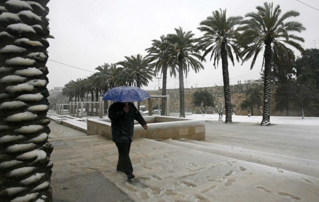 Izrael Jeruzalém sníh
