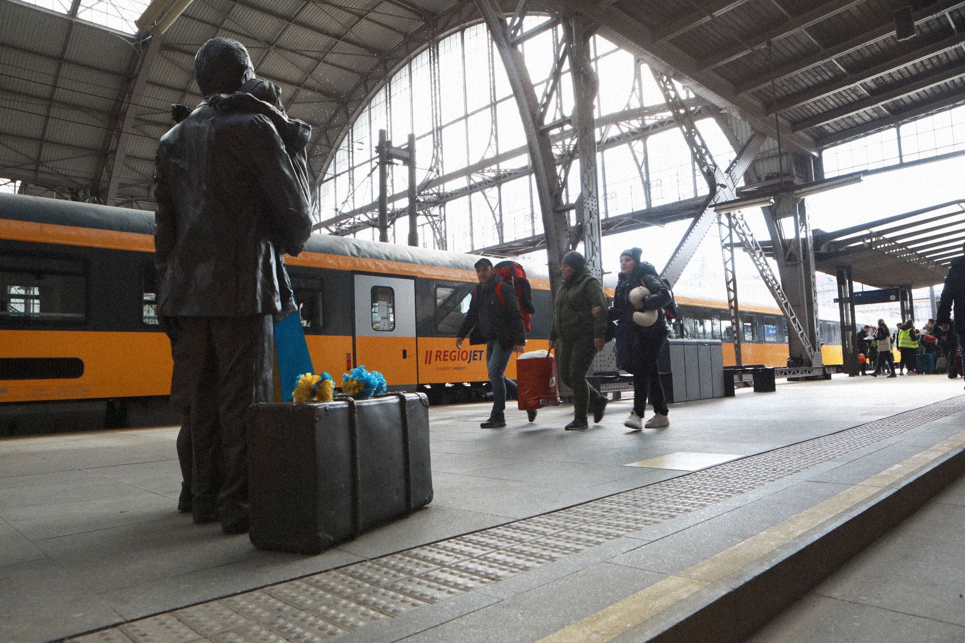 Foto / Hlavní nádraží v Praze / Uprchlické centrum v budově správy železnic / Ukrajina / 3. 2. 2022