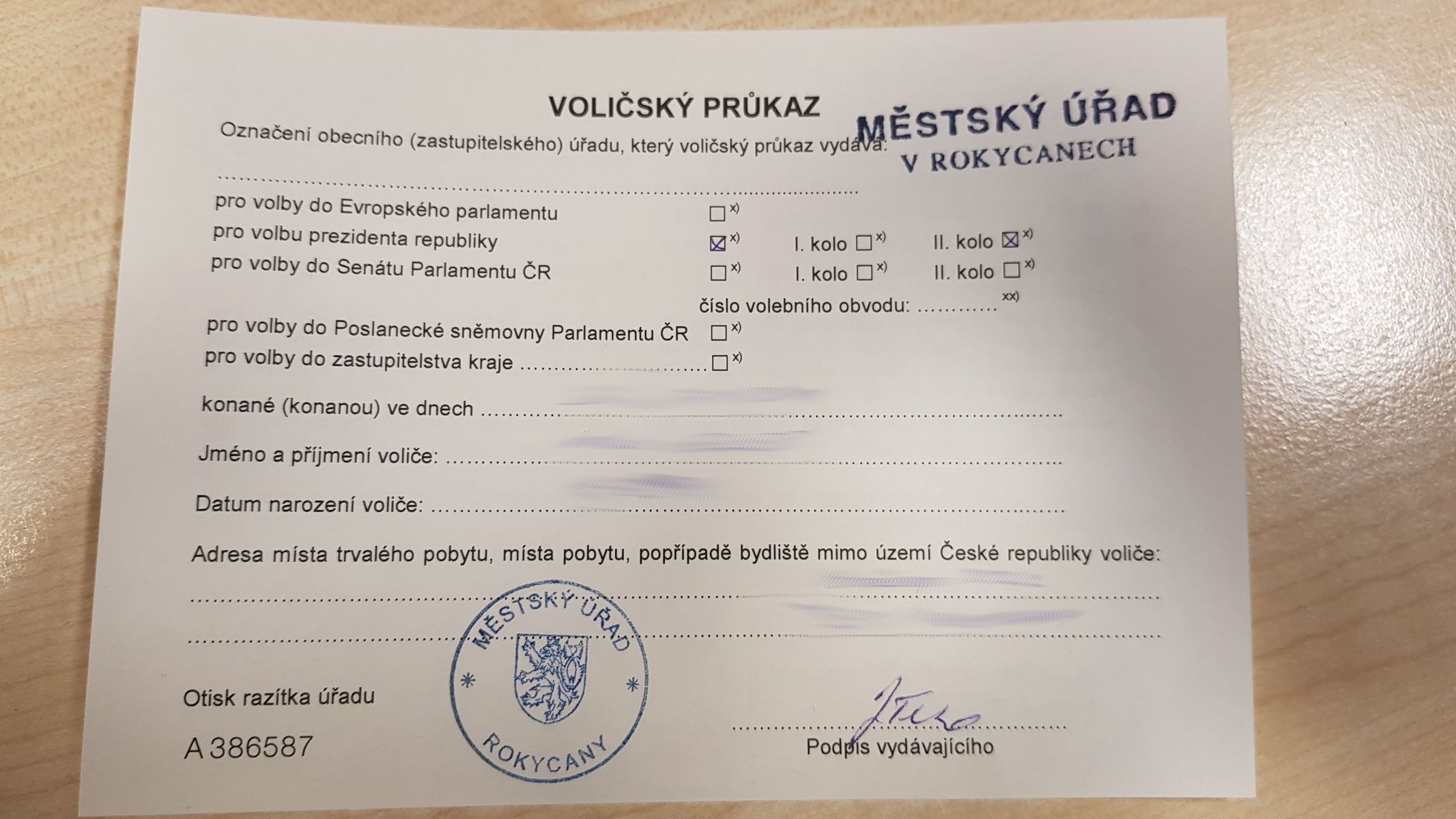 Voličský průkaz