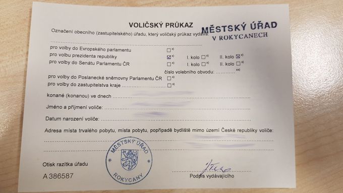 Voličský průkaz má v Česku jednotnou podobu pro všechny volby.