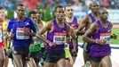 Zlatá tretra 2015: Dejen Gebremeskel, Dawit Wolde a Japheth Korir (5000 m)