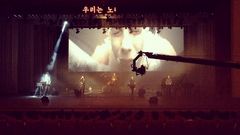 Slovinská skupina Laibach během svého prvního koncertu v Pchjongjangu.