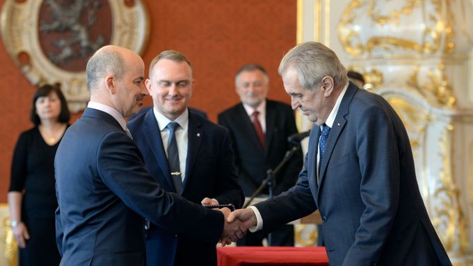 Miloš Zeman při jmenování soudců