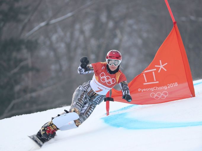 Ester Ledecká ve finále paralelního obřího slalomu na ZOH 2018