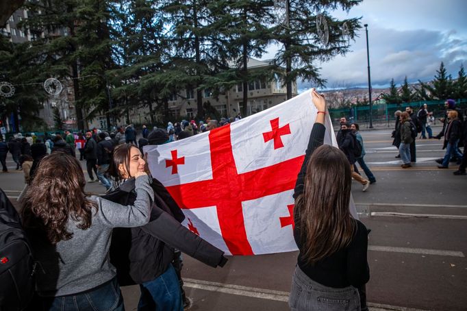 Protesty v Gruzii.