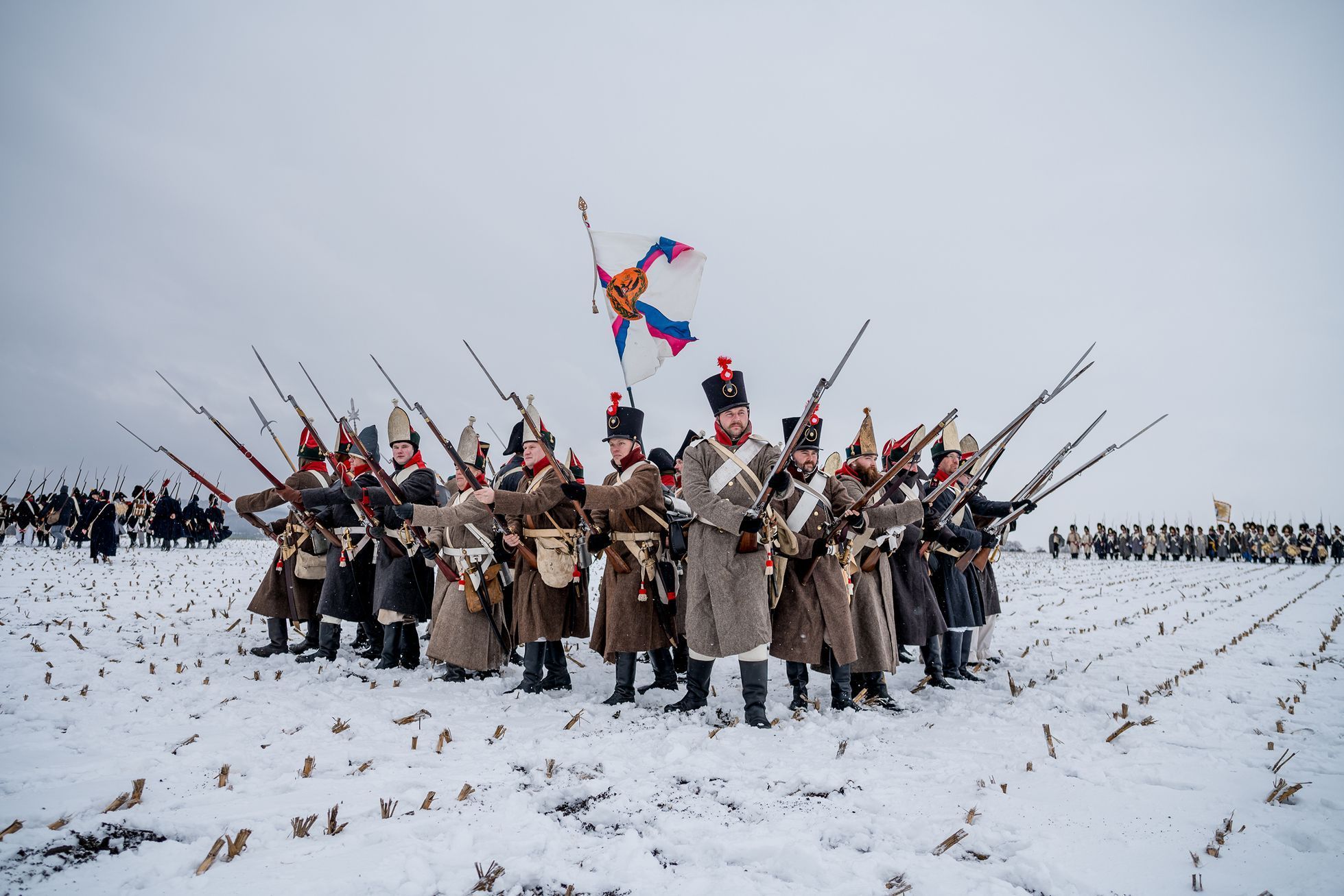 Napoleon, Slavkov, bitva rekonstrukce, 2023, voják, vojáci, Magazín