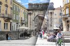 Půl milionu turistů versus letošní prázdno. Srovnejte snímky "chorvatského Říma"