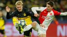 Julian Brandt a Lukáš Masopust v zápase LM Borussia Dortmund - Slavia