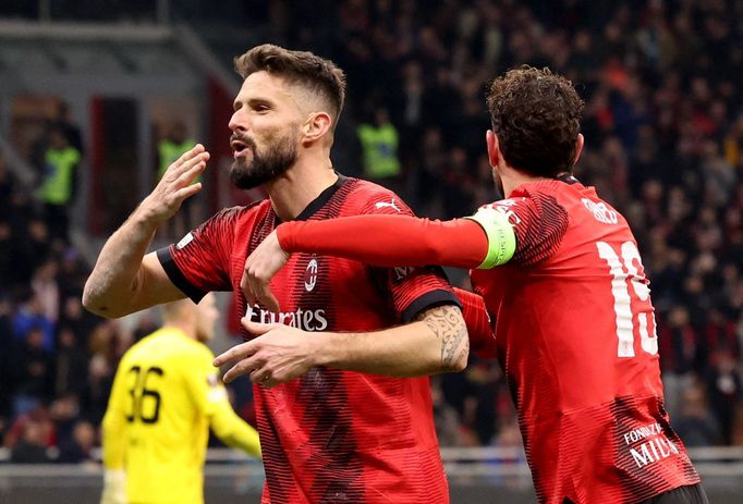 EL, AC Milán - Slavia: Olivier Giroud slaví gól